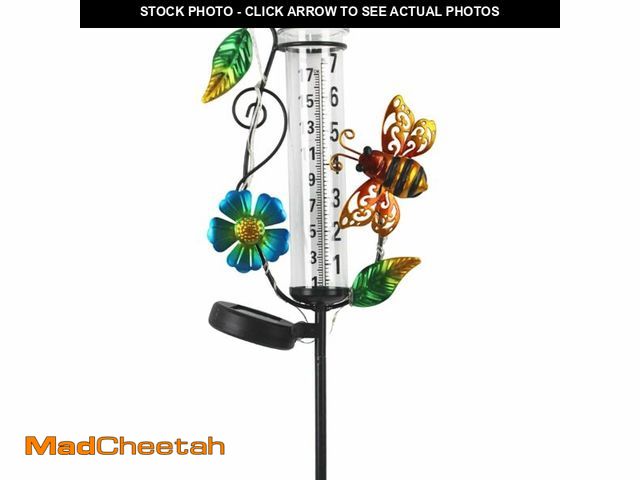 Lot 74-13631467 - Venniy Rain Gauge Outdoor,Decorative Bee Rain Solar Powered Rain Gauges with 7Ã¢â¬Â Glass Tube Wat...