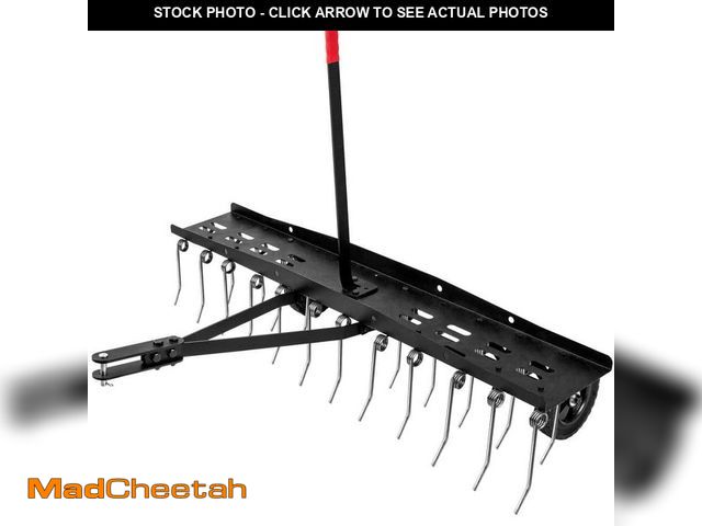 Lot 74-13821595 - Unbranded 48 in. Tow Behind Dethatcher with 24 Steel Spring Tines Outdoor Lawn Sweeper Garden Grass ...