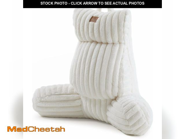 Lot 74-13583693 - Faux Shearling Bed Rest Pillow Cream - Room Essentials: Supportive Backrest for Dorm Hypoallergenic ...