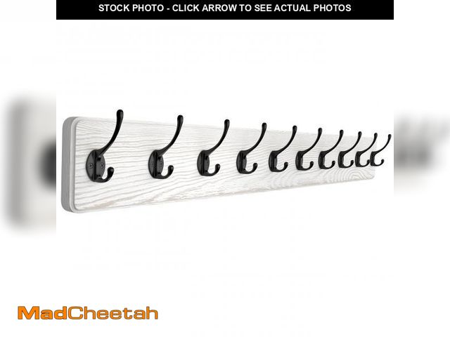 Lot 74-12414595 - Rustic Coat Rack Wall Mount Ã¢â¬â 38.6 Inch Long Wall Mounted Coat Rack with 10 Hooks Ã¢â¬â So...