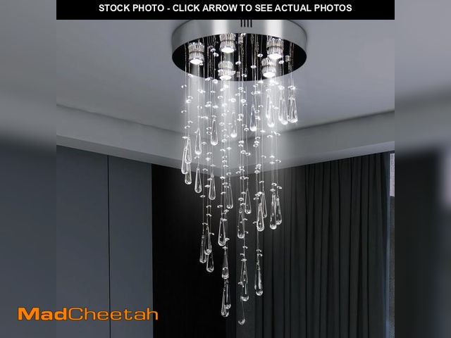Lot 74-12523065 - Cainjiazh Raindrop Chandelier Crystal Chandeliers Pendant Lamp Modern Crystal Raindrop Lighting Flus...