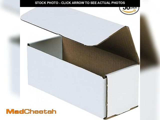 Lot 74-12408231 - Aviditi White Corrugated Cardboard Mailing Boxes, 8 x 3 x 3 Inches, Pack of 100, Crush-Proof, For Sh...