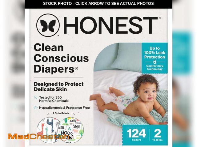 Lot 74-11858652 - The Honest Company Clean Conscious Diapers for Sensitive Skin | Hypoallergenic, Fragrance Free | Gen...