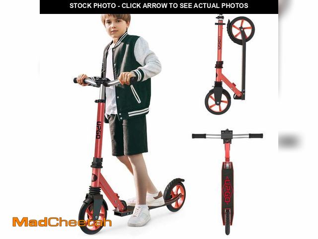 Lot 74-14288572 - UPGO Kick Scooter for Ages 6+, Kids, Teens &amp; Adults, 240 LB Max Load, Foldable, 8-Inch Wheels,Re...