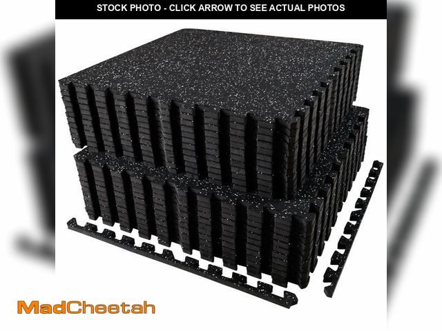 Lot 74-12658653 - AIRHOP 0.56in Thick 96 Sq Ft Exercise Equipment Mats, 24 Tiles Upgraded Rubber Top with High Density...