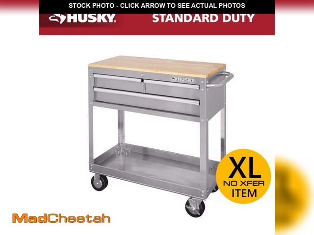 Lot 74-14313055 - Tool Storage 36 in. W Stainless Steel Utility Cart - UNUSED