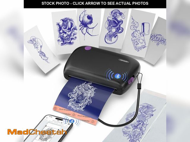 Lot 74-13550407 - Wormhole Tattoo Stencil Printer, Mini Thermal Tattoo Printer, Bluetooth Tattoo Machines Compatible w...