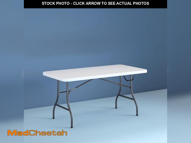 Lot 74-12423593 - Cosco 6 Foot Premium Folding Table, White Speckle - USED