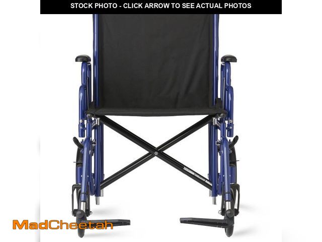 Lot 74-12297087 - Medline Heavy Duty Transport Chair supports up to 500 lbs., Bariatric Transport Wheelchair, 22" x 18...