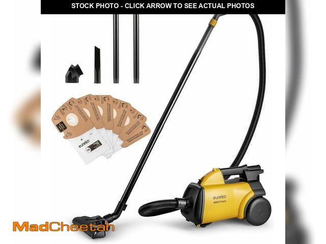 Lot 74-12827764 - Eureka 3670M Canister Cleaner, Lightweight Powerful Vacuum for Carpets and Hard floors, w/ 5bags,Yel...