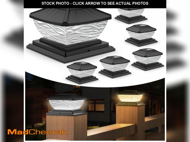 Lot 74-12052290 - SOLLUCIS Solar Post Cap Lights, Large 8 LEDs 2 Modes Outdoor Waterproof for 4x4 5x5 6x6 Vinyl Wooden...