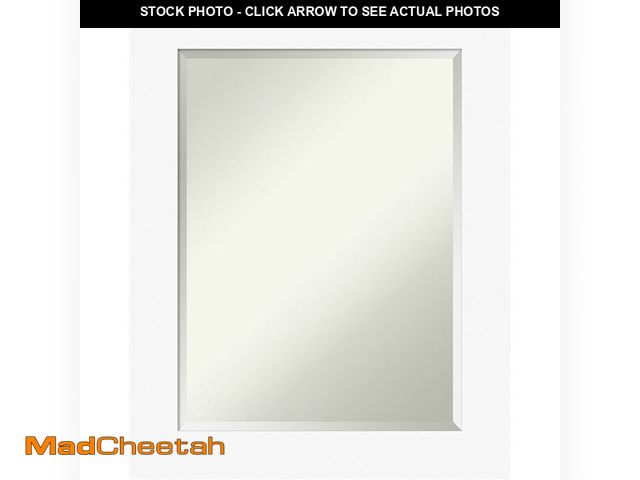 Lot 74-13926843 - Amanti Art White Bathroom Mirror for Over Sink, 30x24 Basic White Rectangle Vanity Mirror, Medium Ca...