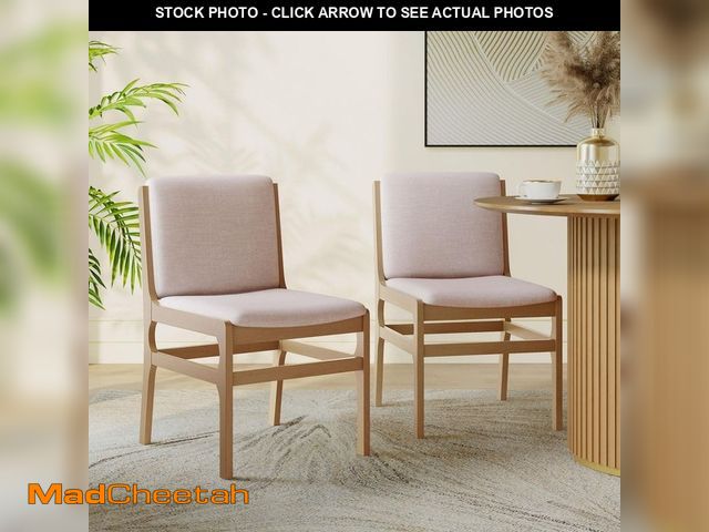 Lot 74-13821394 - (MISSING HARDWARE) CHRISTOPHER KNIGHT HOME Juan Light Nutural and Beige Fabric Upholstered Dining Ch...