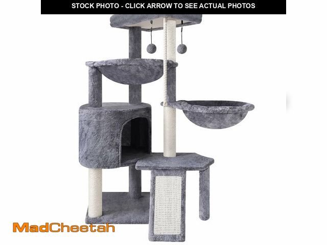 Lot 74-12719059 - Xin Three Layer Cat Tree with Cat Condo and Two Hammocks,Grey - UNUSED