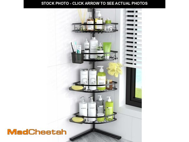 Lot 74-14294252 - Aitatty Corner Shower Caddy Standing: 4-tier Rustproof Shower Organizer Shelf - Floor Shower Corner ...