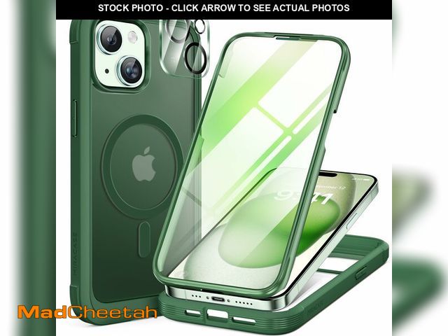 Lot 74-14270083 - Miracase Glass Series for iPhone 15 Case [Compatible with MagSafe] Full-Body Magnetic Case with Buil...