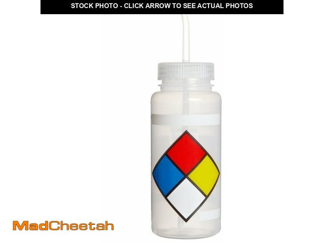 Lot 74-14385329 - SP Bel-Art Safety-Labeled 4-Color Acetone Wide-Mouth Wash Bottles; 500ml (16oz), Polyethylene w/Natu...