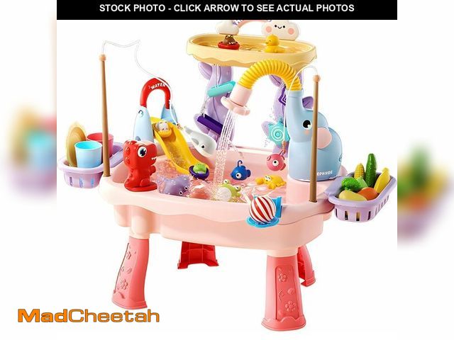 Lot 74-14212580 - Poruary 2027 Upgraded Toddler Sand Water Table Toy with Electric Water Pump, Kids Sand Water with Fa...