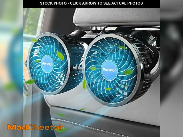 Lot 74-12716110 - Poraxy Car Fan, Dual Head Car Fans for Backseat for Kids, Headrest 360 Degree Rotatable Back Seat St...