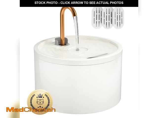 Lot 74-12310225 - MISFANS Ceramic Cat Water Fountain - 2.1L/71oz - All-Ceramic Body &amp; Pure Copper Water Spout - Au...
