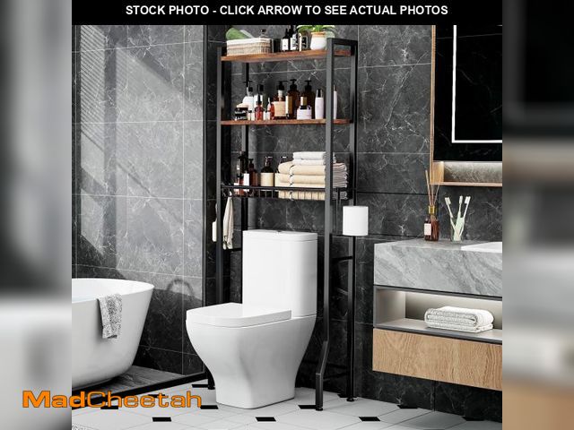 Lot 74-12401642 - Biemlerfn Over The Toilet Storage Shelf, 3-Tier Wooden Bathroom Organizer Freestanding Space Saver w...