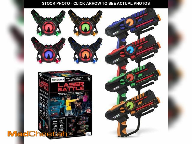 Lot 74-13540207 - ArmoGear Set of 4 Laser Tag Guns with Vests - Laser Tag Set for Kids and Adults - Toy Guns with 150 ...