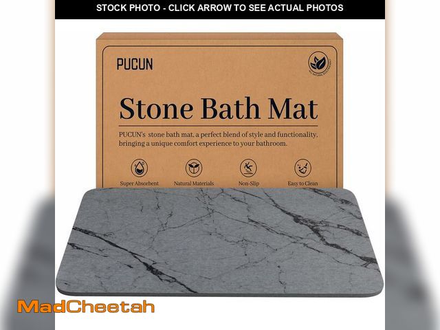 Lot 74-14602091 - PUCUN Stone Bath Mat Quick Dry Bath Stone Mat for Bathroom Floor Diatomaceous Earth Diatomite -Super...