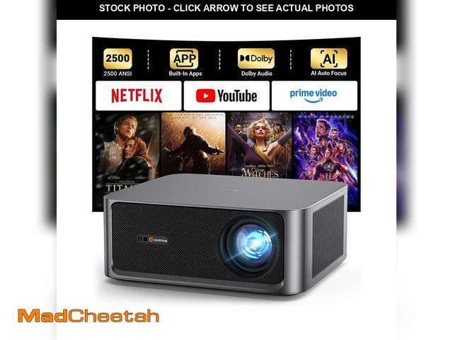 Lot 74-14476480 - HAPPRUN 2500 ANSI Lumens Outdoor Projector with Built-in Streaming Apps, 4K Decoding Resolution, Dol...