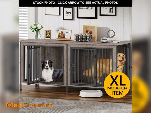 Lot 74-13790954 - EasyCom Dog Crate Furniture for 1 or 2 Dogs, Heavy Duty Single/Double Dog Crates for Small/Medium/La...