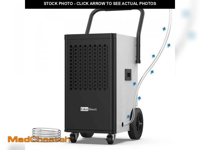 Lot 74-12136284 - Edendirect 142 pt. 5,000 sq. ft. Buckless Commercial Dehumidifier in White with Drain Hose and Pump ...