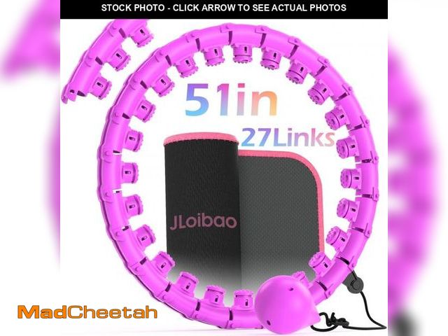 Lot 74-11907525 - JLoibao Weighted Hula Circle for Adults Weight Loss, Infinity Fitness Hoop Plus Size 51 Inch with Sw...