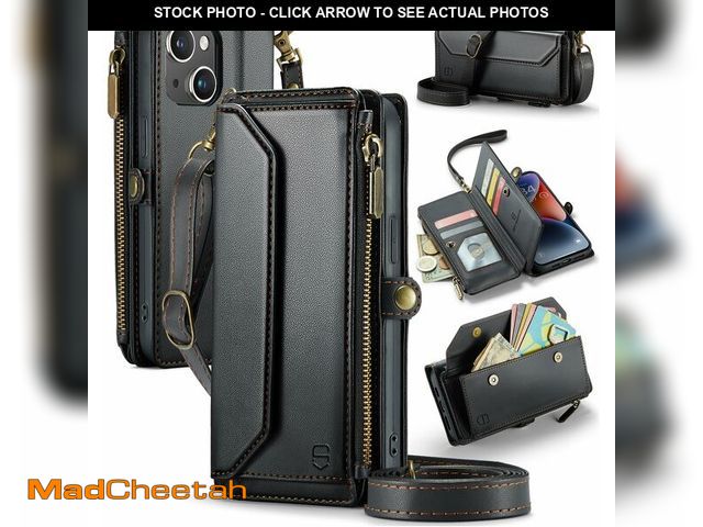 Lot 74-12706086 - Strapurs Wallet Case Compatible with iPhone 14 RFID Blocking 7-Card Holder Soft PU Leather Magnetic ...