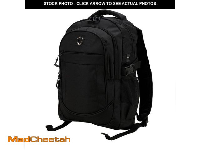 Lot 74-12585061 - Traveler's Choice Tech Travel 19 in. Black Luggage Backpack with Built-in USB Charging Port - UNUSED