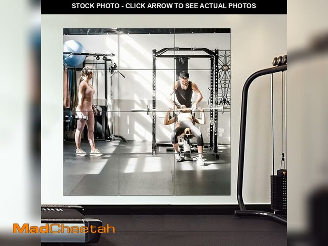 Lot 74-13709430 - Delma Frameless Mirror Tiles 16"x12"x12 Pcs Wall Mounted, Shatter Resistant Full Length Tempered Gla...