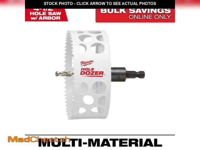 Lot 74-14607571 - Milwaukee 4-1/2 in. HOLE DOZER Bi-Metal Hole Saw with 3/8 in. Arbor and Pilot Bit 49-56-9689 - UNUSE...
