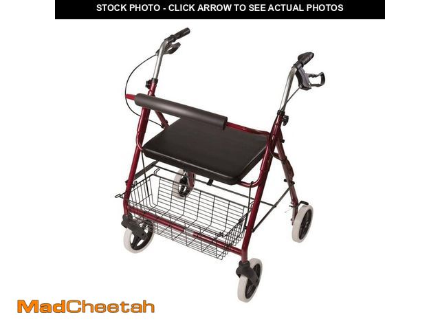 Lot 74-13735553 - DMI Lightweight Extra-Wide Heavy-Duty Rollator in Aluminum - UNUSED