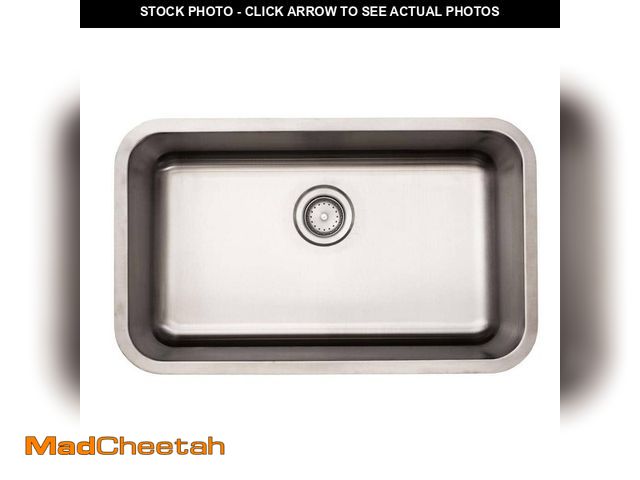 Lot 74-14222832 - Glacier Bay 30 in. Undermount Single Bowl 18-Gauge Stainless Steel Kitchen Sink with Strainer - UNUS...