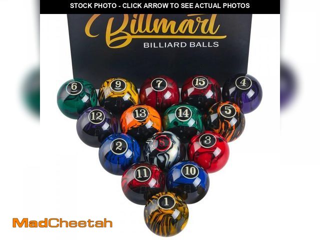 Lot 74-11547303 - Billmart Premium Billiard Balls Pool Table Accessories 2-1/4" Regulation Size 16 Pool Balls Billiard...
