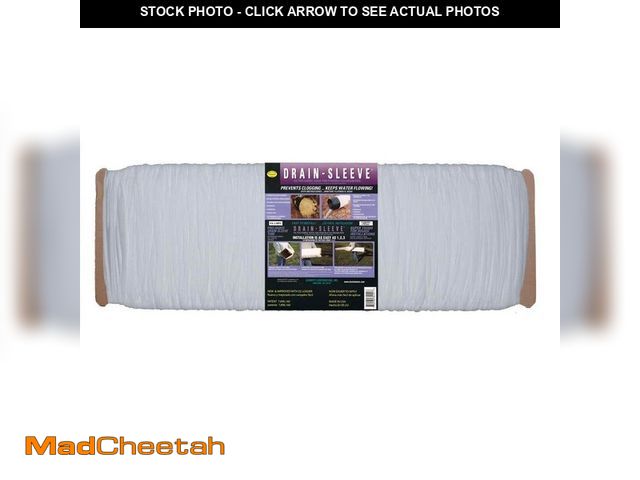 Lot 74-12869644 - Drain-Sleeve 4 in. x 100 ft. Preloaded Filter Sock Drain Filtration Sleeve - UNUSED