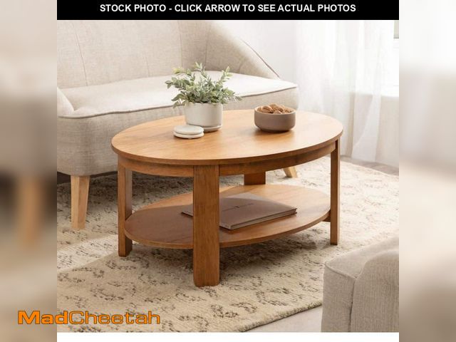 Lot 74-14245992 - Kate and Laurel Foxford 38 in. Natural Oval Wood Coffee Table - UNUSED