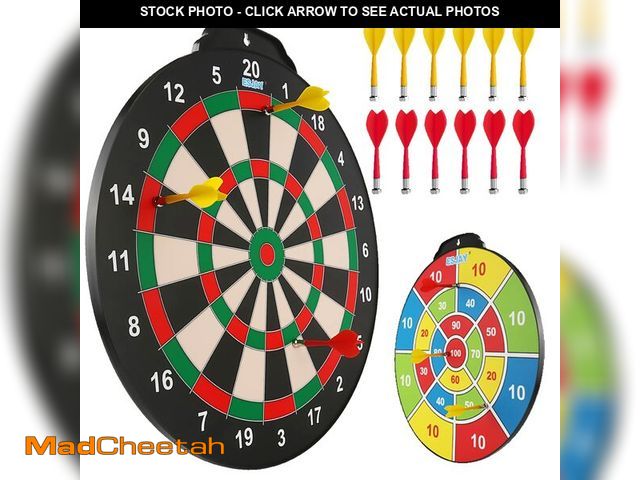 Lot 74-13563615 - 18 inch Magnetic Dart Board Set for Kids, Indoor Outdoor Game Dart Game with 12 Darts, Dartboard Toy...