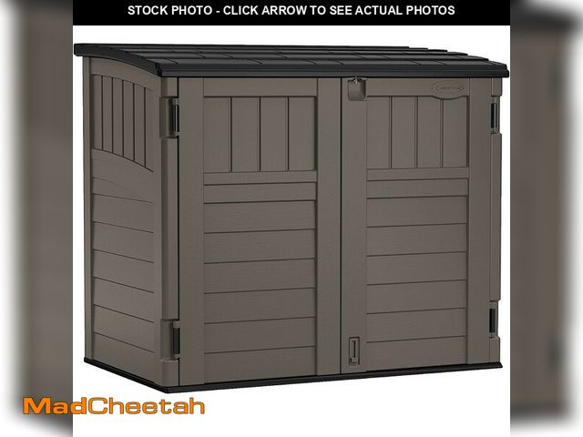 Lot 74-12659943 - Suncast Gray Plastic Horizontal Storage Shed 4 W X 2 D Ft. With Floor Kit - USED