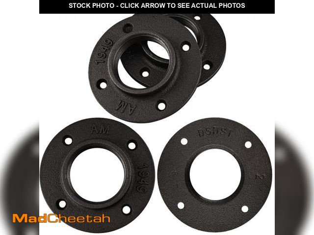Lot 74-12432385 - AeKeatDa 4 Pack of 2" Pipe Flange Malleable Cast Iron Pipe Flanges for DIY Home Furniture Shelving D...