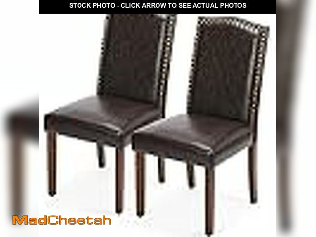 Lot 74-13733688 - (MISSING HARDWARE) DUMOS Upholstered Dining Chairs?Set of 2 PU Leather Dining Room Kitchen Chair wit...