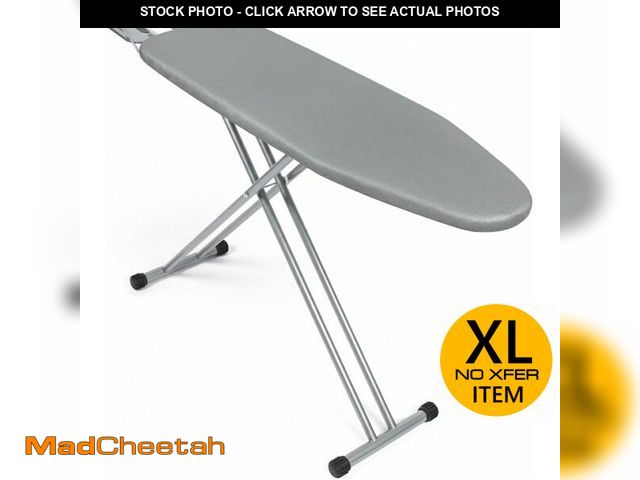 Lot 74-13071074 - (MISSING END CAPS) FLOVYN Ironing Board Full Size 54" L x 13" W, Foldable &amp; Adjustable Height Ir...