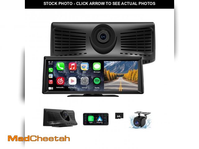 Lot 74-12047613 - Apenet Wireless CarPlay Screen with 2K Dash Cam, 8.1" Portable Touchscreen Car Stereo with CarPlay &...