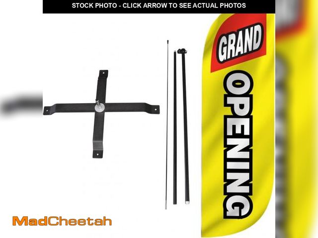 Lot 74-12029620 - LookOurWay Feather Flag Set - 5ft Tall Advertising Banner Flag with Pole Kit and X-Stand for Busines...