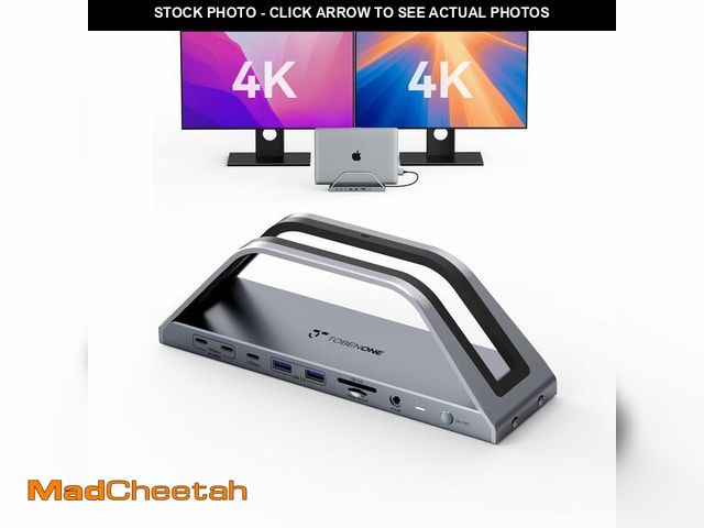 Lot 74-14303042 - TobenONE 17-IN-2 Macbook Docking Station Dual 4K Monitor, Plug and Play Laptop Docking Station Stand...