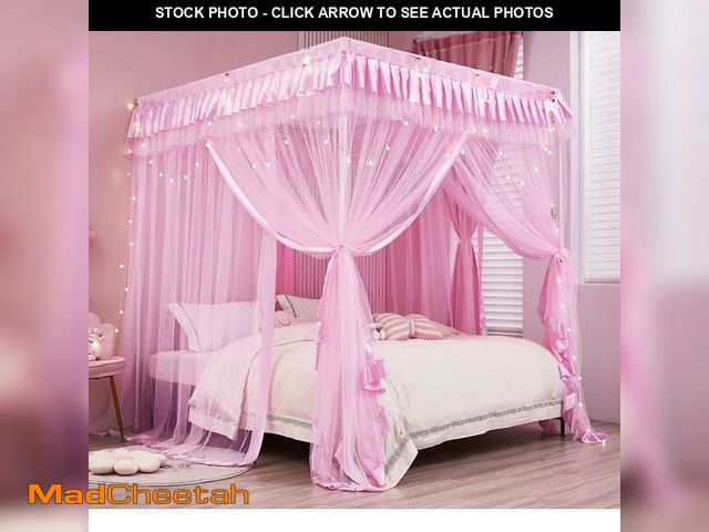 Lot 74-12703485 - Mengersi Bed Canopy for Girls,Canopy Bed Curtains Canopy for Bed Drapes,Princess Bed Curtains Birthd...