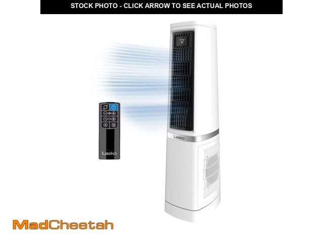 Lot 74-14559055 - Lasko Stratus 35 in. 12-Speed High Velocity Oscillating Tower Fan in White with Quiet DC Motor, Remo...